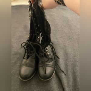 Black combat boots